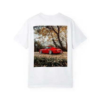 Red Porsche 911 Parked Among Autumn Leaves