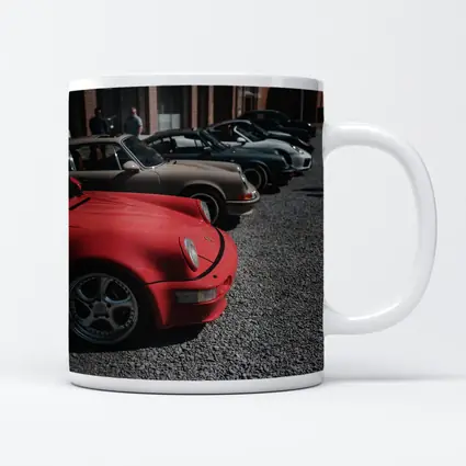 Porsche 911 Fleet Parked Urban Gravel Lot