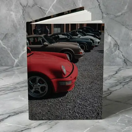 Porsche 911 Fleet Parked Urban Gravel Lot