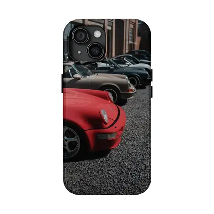 Porsche 911 Fleet Parked Urban Gravel Lot