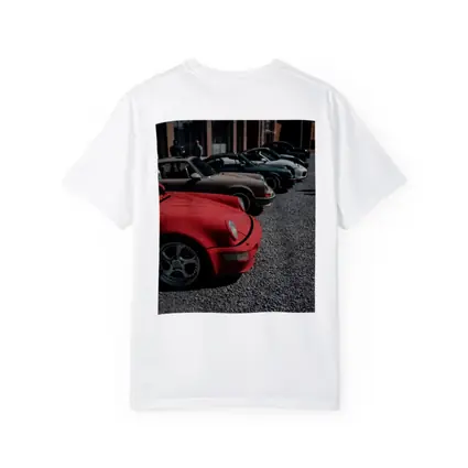 Porsche 911 Fleet Parked Urban Gravel Lot