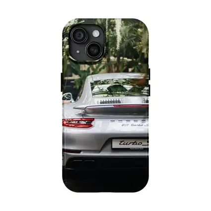 Porsche 911 Turbo S Silver Rear Garden