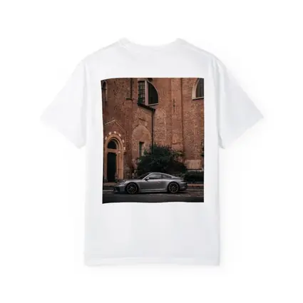 Porsche 911 GT3 Silver Beside Brick Church