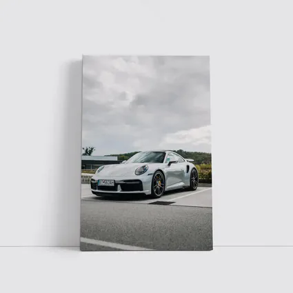 Porsche 911 Turbo Silver Cloudy Sky