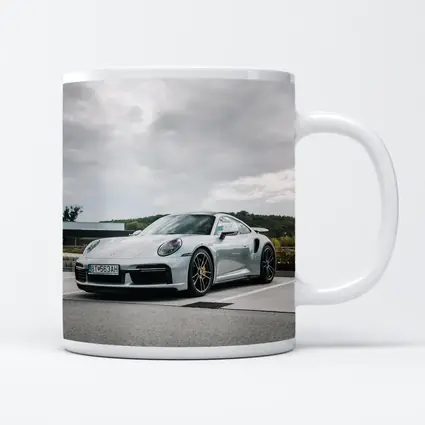 Porsche 911 Turbo Silver Cloudy Sky