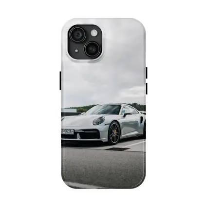Porsche 911 Turbo Silver Cloudy Sky