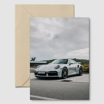 Porsche 911 Turbo Silver Cloudy Sky