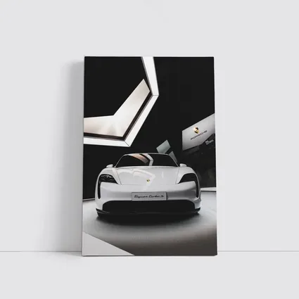 Porsche Taycan Turbo S White Showroom
