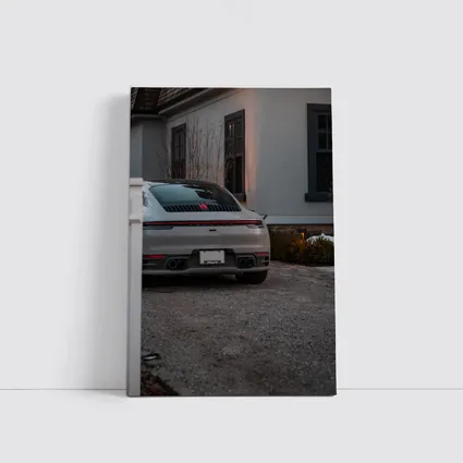Porsche 911 Rear View Driveway Dusk