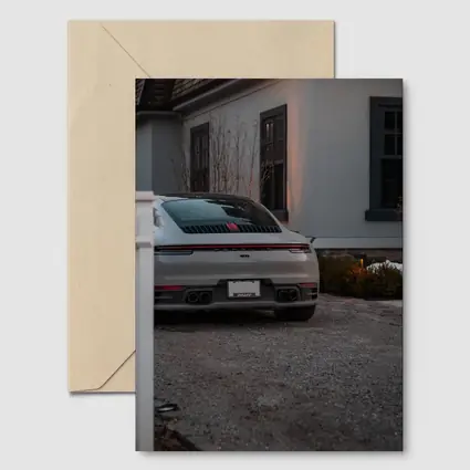 Porsche 911 Rear View Driveway Dusk