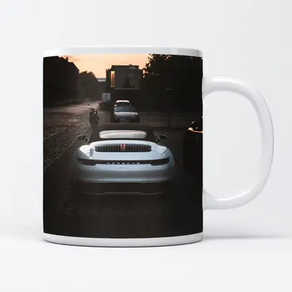Porsche 911 Rear View Sunset Street