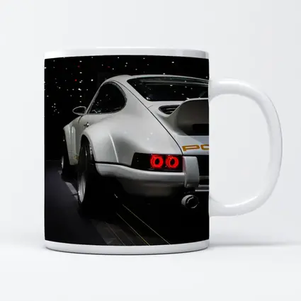 Porsche 911 Singer White Rear Dark Studio