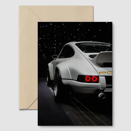 Porsche 911 Singer White Rear Dark Studio