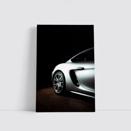 Porsche Cayman Silver Dark Studio Shot