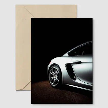 Porsche Cayman Silver Dark Studio Shot