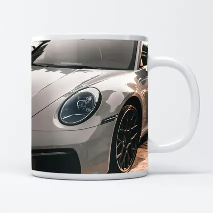 Porsche 911 Silver Sports Car Close Up