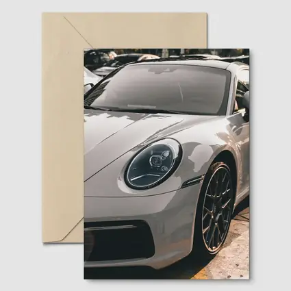 Porsche 911 Silver Sports Car Close Up