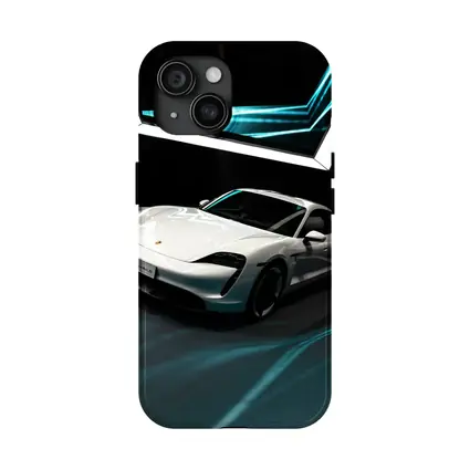 Porsche Taycan White Neon Tunnel Art