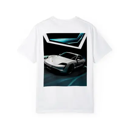 Porsche Taycan White Neon Tunnel Art
