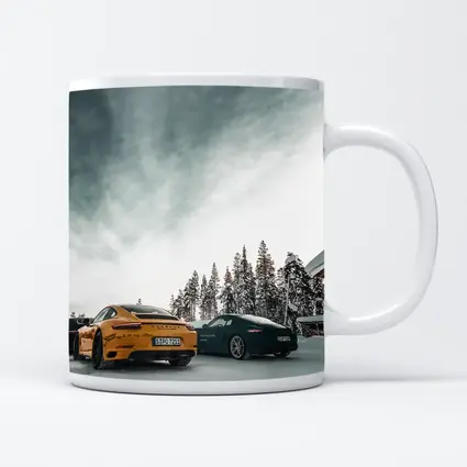 Porsche 911 Yellow Green Snow Winter
