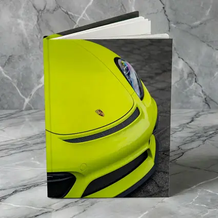 Porsche Cayman Acid Green Front Close Up