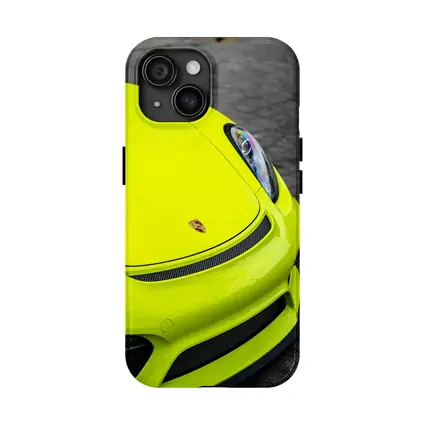 Porsche Cayman Acid Green Front Close Up