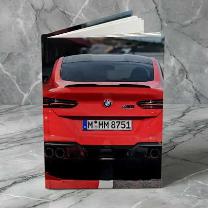 BMW M8 Red Rear View Race Track