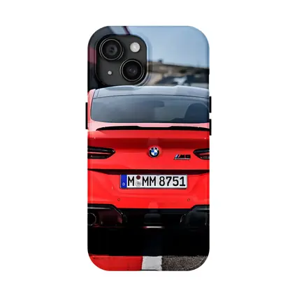 BMW M8 Red Rear View Race Track