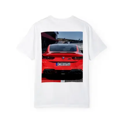 BMW M8 Red Rear View Race Track