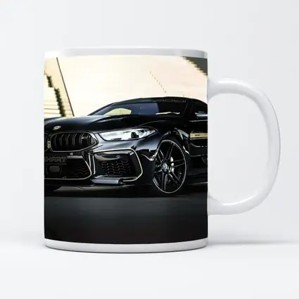 BMW M8 Manhart Black Coupe Urban Setting