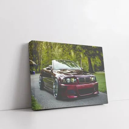 BMW M3 Convertible Slammed Dark Red Park