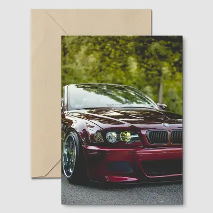 BMW M3 Convertible Slammed Dark Red Park