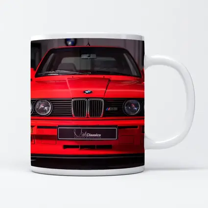 BMW E30 M3 Red Front View Garage