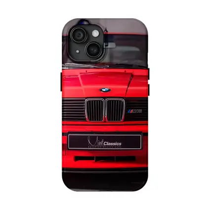 BMW E30 M3 Red Front View Garage