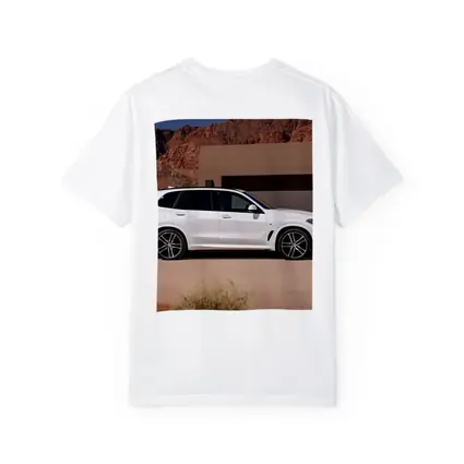BMW X5 White SUV Desert Mountain Setting
