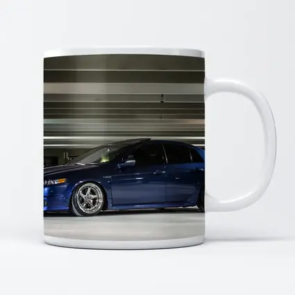 Acura TL Slammed Blue Parking Garage Shot