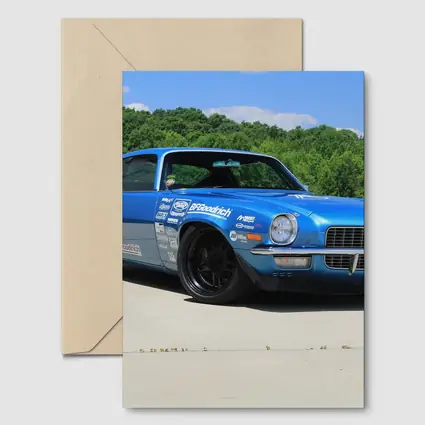 Chevrolet Camaro Blue Race Car Outdoor