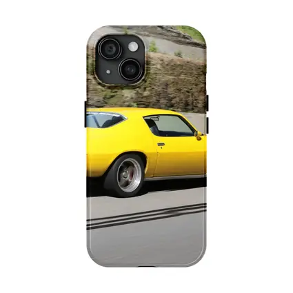 Yellow Chevrolet Camaro Z28 on Highway