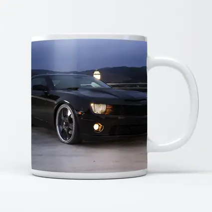 Black Chevrolet Camaro Parked at Dusk