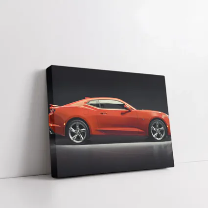 Chevrolet Camaro Orange Side Profile Dark Studio