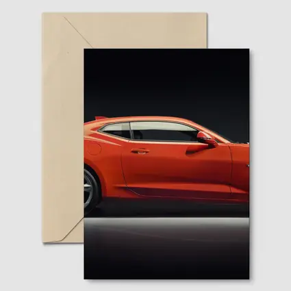 Chevrolet Camaro Orange Side Profile Dark Studio