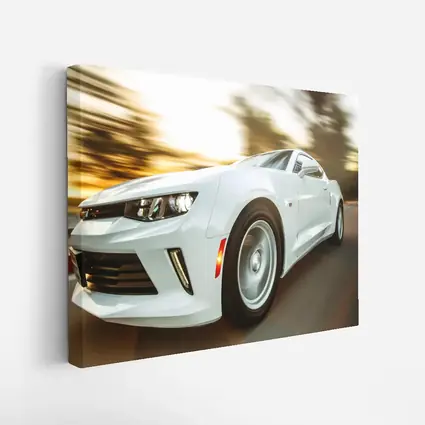 Chevrolet Camaro White Speed Blur Motion