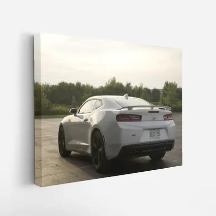 Chevrolet Camaro SS White Rear Parking Lot