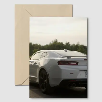Chevrolet Camaro SS White Rear Parking Lot
