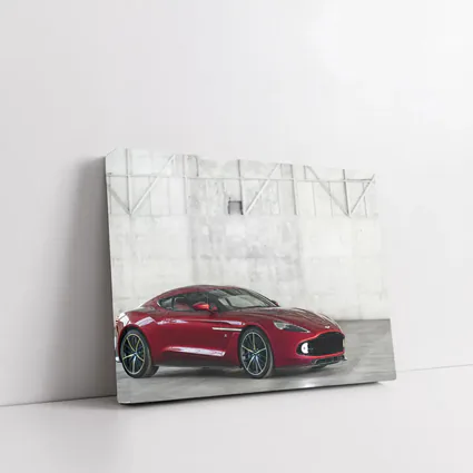 Aston Martin Vanquish Zagato Red Industrial Background
