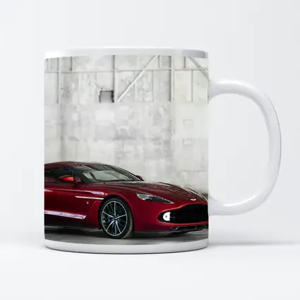 Aston Martin Vanquish Zagato Red Industrial Background