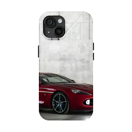 Aston Martin Vanquish Zagato Red Industrial Background