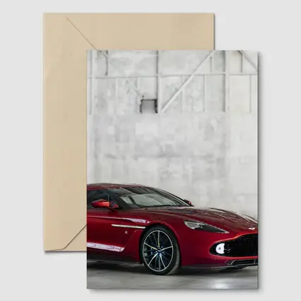Aston Martin Vanquish Zagato Red Industrial Background
