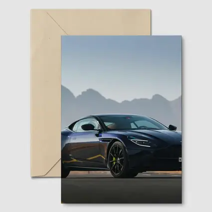 Aston Martin DB11 Dark Blue Desert Mountains
