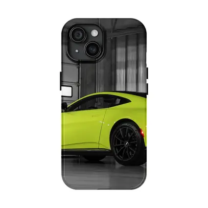 Aston Martin Vantage Lime Green Garage Shot